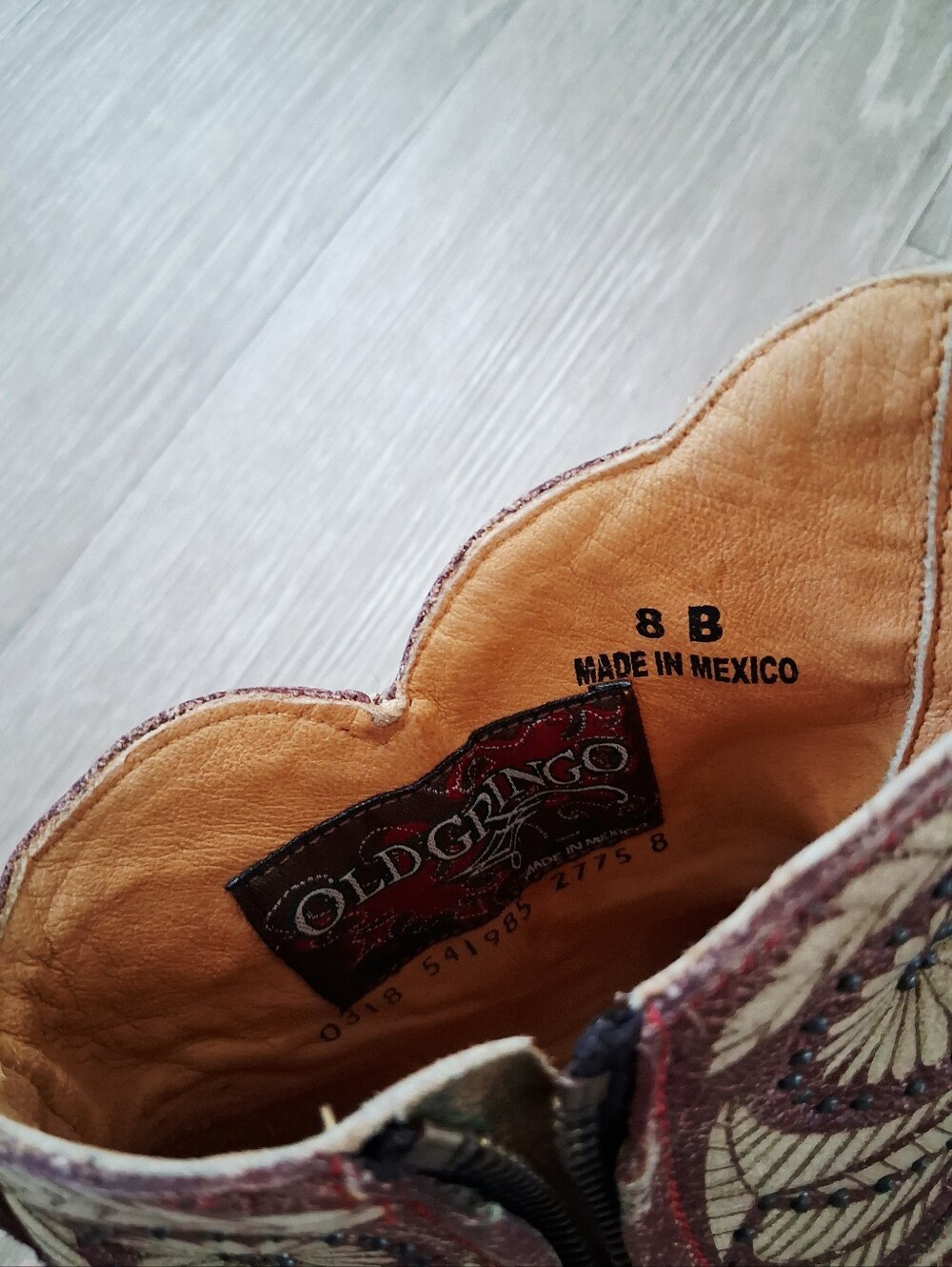 Old Gringo Valentine Dion Boots 2775 Red Distressed Leather Studded Floral - Picture 10 of 16